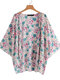 Floral Print Casual Plus Size Kimono for Women - Beige