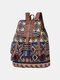 Women Bohemian Geometric Vintage Printed Large Capacity Cover Backpack - #04