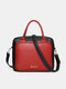 Women Faux Leather Designer Multifunction Multi-pocket Waterproof Travel Laptop Bag Briefcase Business Handbag Crossbody Bag - Black