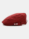 Men & Women Cotton Anti-wear Retro British Style All-match Newsboy Hat Flat Hat - Red
