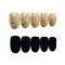 Black Matte Rounded Fake Nails Golden Glitter Solid Color Nail Tips Nail Art  - Black