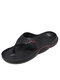 Men Home Non Slip Soft Soled Beach Water Casual Flip Flop Slippers - Black