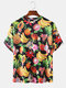 Men Fruit Print Casual T-Shirt - #01
