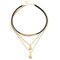 Collar llamativo de concha de moda Collar de clavícula multicapa Collar de aleación de astilla Mujer - Dorado