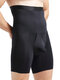 Calcinha masculina de cintura alta skinny bolsa sexy modeladora fina barriga para controle corporal cueca de compressão - Preto
