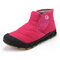 Unisex Kids Anti-collision Rubber Toe Non Slip Snow Ankle Boots - Rose