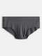 Men Seamless Plain Briefs Modal Soft Thin Lightweight Breathable Underwear - Gray