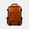 Men Retro Multifunction Anti-theft Waterproof Large Capacity 15.6 Inch Laptop Bag Backpack - Orange