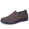 Men Mesh Fabric Breathable Slip On Casual Shoes - Coffee
