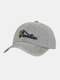 Unisex Washed Cotton Boat Anchor Letters Embroidery All-match Sunscreen Baseball Caps - Gray