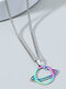 Trendy Hip Hop Hollow Planet-shaped Pendant Chain Titanium Steel Necklace - Colorful