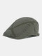 Men Cotton Stitching British Style Casual Sunshade Beret Flat Hat Forward Hat - Green