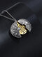 Trendy Openable Carved Engraved Letters Round-shape Pendant Double-layer Alloy Necklace - #01