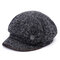 Womens Vogue Wild Casual Warm Sun Octagonal Cap Painter Hat Wear-resistant Beret Cap - Black