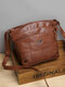 Women Vintage PU Leather Multi-pocket Crossbody Bag Shoulder Bag - Brown
