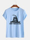Mens Snake Letter Printed Casual Short Sleeve T-shirt - Light Blue
