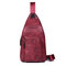 Brenice sac poitrine vintage en cuir PU à fleur décorative pour femme - rouge
