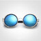 Women Men Retro Steam Punk Round UV Protection Sunglasses Casual Travel Sunscreen Eyeglasses  - Blue
