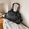 Women Vintage PU Leather Handbag Shoulder Bag Crossbody Bag - Black