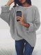 Solid Color Long Sleeve Loose Casual Sweater For Women - Light Grey