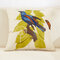 American Pastoral Bird Stamp Pattern Linen Cushion Cover Home Sofa Art Decor Throw Pillow Cover - #3