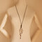 Vintage Tassel Pendant Necklace Metal Leaf Pendant Long Necklace Sweater Chain Ethnic Jewelry - Gold