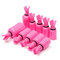 10Pcs Plastic Soak Off UV Gel Polish Remover Wrap Cap  Nail Cotton Clip Tool - Pink