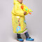 Toddler Girls and Boys Cartoon Colorful Hooded Thicken EVA Raincoat For 3-15Y - Yellow