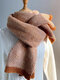 यूनिसेक्स ऐक्रेलिक कृत्रिम ऊन बुना हुआ हेरिंगबोन पिनस्ट्रिप ऑल-मैच वार्मथ नेक प्रोटेक्शन स्कार्फ - कॉफ़ी