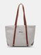 Women Casual Canvas Large Capacity Handbag Shoulder Bag Casual Tote - Beige