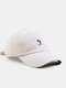 Unisex Cotton Solid Color Simple Strokes Figure Embroidery All-match Sunshade Baseball Cap - White