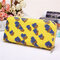 Women Lovely Candy Color Heart Long Zipper Wallet Card Holders Purse - Yellow