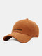 Unisex Corduroy Letter Numbers Pattern Embroidery All-match Breathable Baseball Cap - Orange
