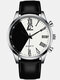 6 Colors Leather Men Vintage Business Watch Decorated Pointer Quartz Watch - #06