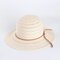 Woman Multi-color Openwork Petal Pattern Summer Sunscreen Woven Straw Hat - Beige