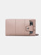 Women Retro 6.5 Inch Phone Bag Multifunction Multi-card Slots Wallet - Pink