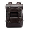 Men Large Capacity PU Leather Backpack Casual Vintage Shoulder Bag - Coffee