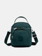 JOSEKO Women's Nylon Simple Fashion Handbag Shoulder Bag Solid Color Lightweight Crossbody Bag - Dark Green