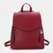 Women Anti-theft Backpack Purse Convertible Casual Bag - Wine Red