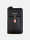 Faux Leather Zipper Buckle Design Crossbody Bag Multi-Pocket Clutch Bag Phone Bag Coin Purse - Black