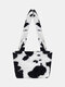 Women Plush Fluffy Cow Zebra Pattern Shoulder Bag Handbag - 03