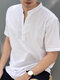 メンズスタンドカラーベーシックデザインカジュアルシャツ - 白い