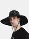Men & Women Camouflage Wide Brim Outdoor Climbing Fishing Sunshade Bucket Hat - Black