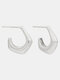 Trendy Simple Geometric Pentagon-shaped S925 Hoop Earrings - Silver