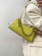 Women Crocodile Pattern Chain Shoulder Bag - Green