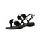 Low-heeled Sandals Women's New Wild Hair Ball With Skirt Shoes Fairy Season Thick With A Word With Sandals Women - Black