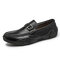 Men Retro Microfiber Leather Slip On Driving Loafers Shoes - Black