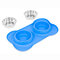 Dog Cat Bowls Stainless Steel No Spill Silicone Mat Pet Water Food Dish - Blue