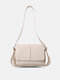 Women Faux Leather Fashion Solid Color Crossbody Bag Shoulder Bag - White