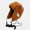 Women Mens Trapper Hat Russian Winter Hat Bomber Hat - Khaki